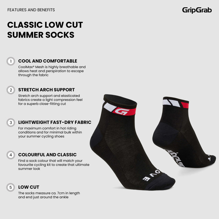 Gripgrab Classic Low Cut Summer Socks Black