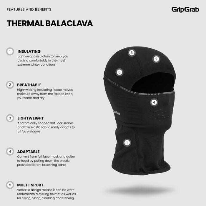 Gripgrab Kids' Thermal Winter Balaclava Black