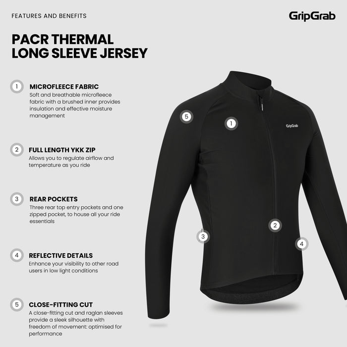 Gripgrab PACR Thermal Long Sleeve Jersey Navy Blue