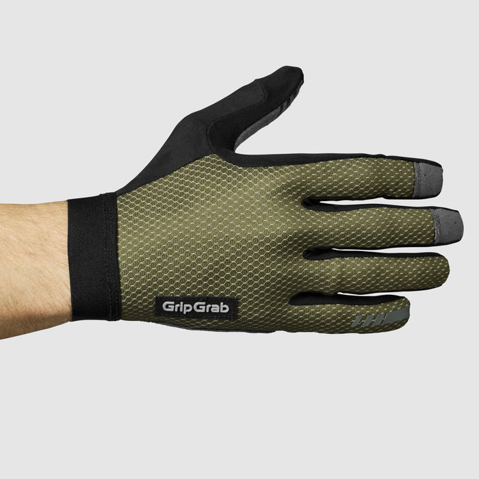 Gripgrab Vertical 2 InsideGrip™ Full Finger Summer Gloves Olive Green