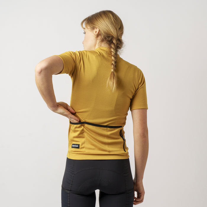 Gripgrab Women's EXPLR Merinotech Short Sleeve Jersey Mustard Yellow