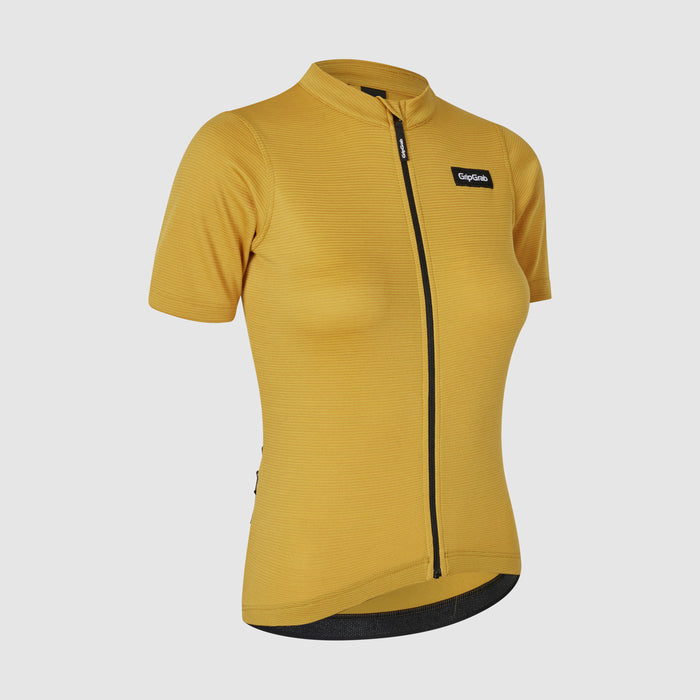gripgrab Women's EXPLR Merinotech Short Sleeve Jersey Mustard Yellow