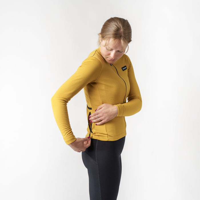 Gripgrab Women’s EXPLR Merinotech Thermal Long Sleeve Jersey Mustard Yellow