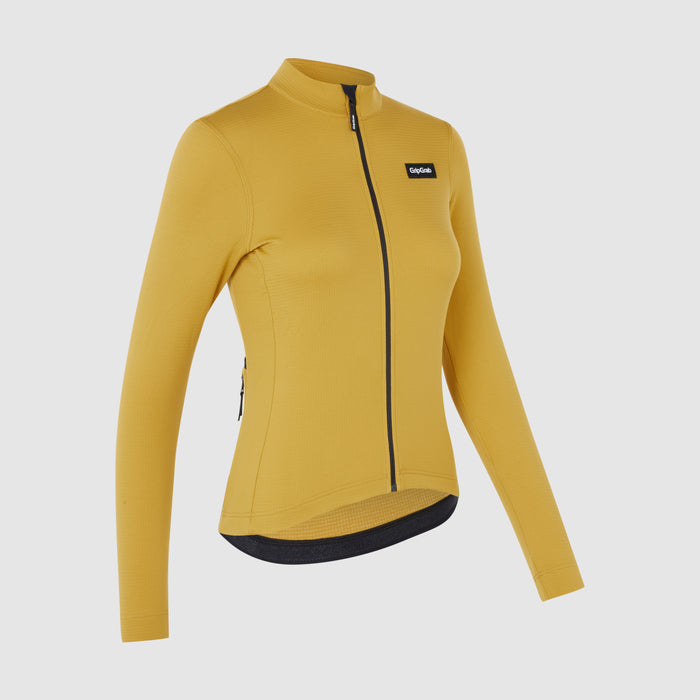 gripgrab Women’s EXPLR Merinotech Thermal Long Sleeve Jersey Mustard Yellow