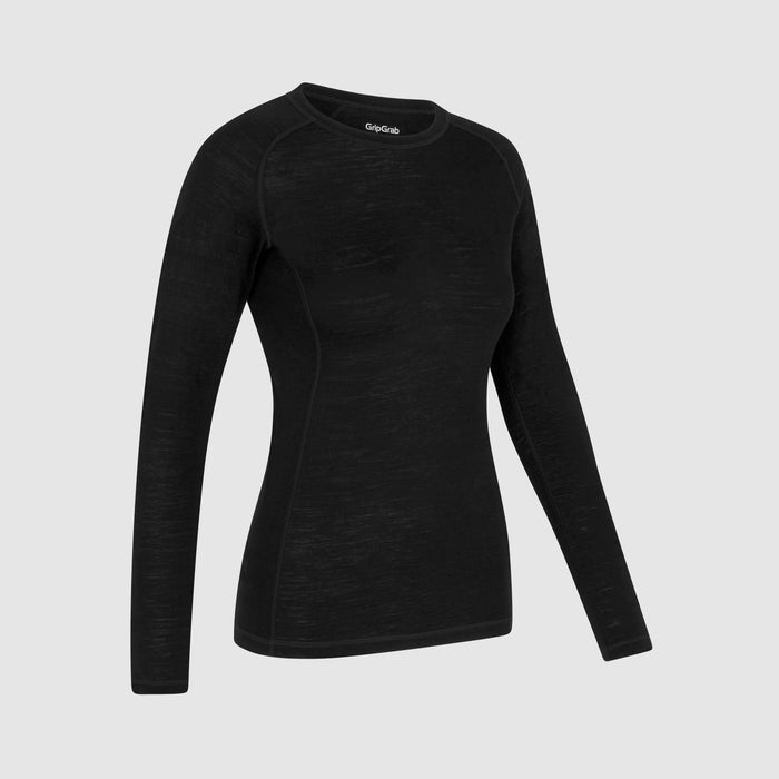 gripgrab Women's Merino Blend Thermal Long Sleeve Base Layer Black
