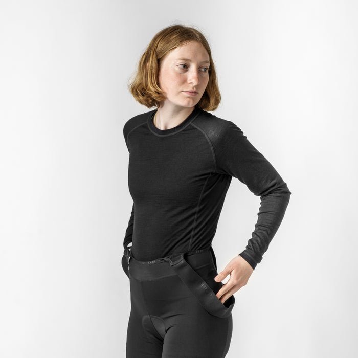 Gripgrab Women's Merino Blend Thermal Long Sleeve Base Layer Black