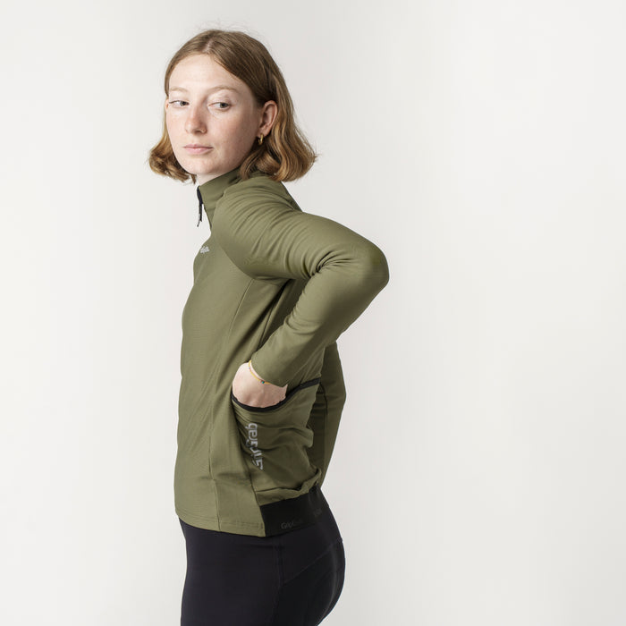 Gripgrab Women’s PACR Thermal Long Sleeve Jersey Navy Blue