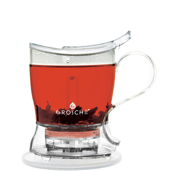 grosche ABERDEEN Easy Pour Tea Steeper Tea Maker Bottom Dispensing Teapot - 17.7 fl. oz / 525mL Capacity Clear grosche ABERDEEN Easy Pour Tea Steeper Tea Maker Bottom Dispensing Teapot - 17.7 fl. oz / 525mL Capacity Clear