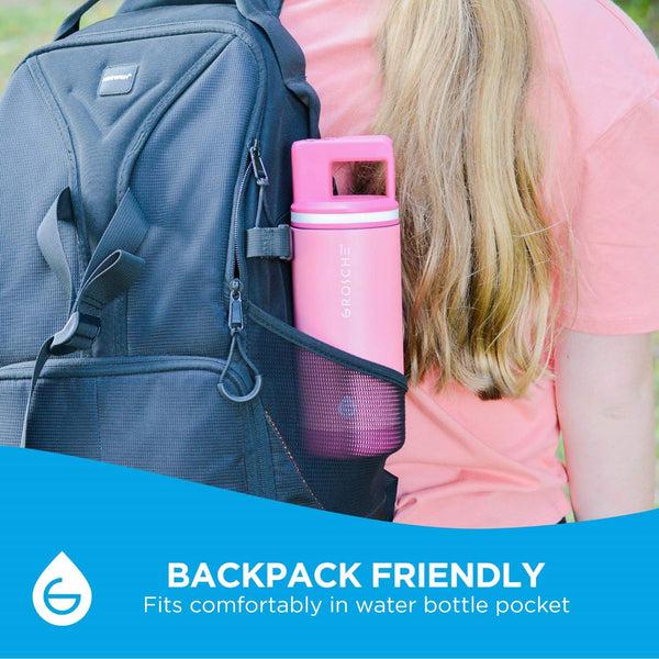 Grosche ALPINE Flip 'N Sip Kids Insulated Water Bottle With Straw 16oz