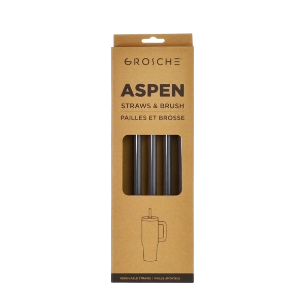 Grosche ASPEN Replacement Straws And Brush 40oz - 5 Pack