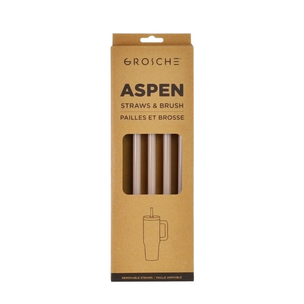 Grosche ASPEN Replacement Straws And Brush 40oz - 5 Pack
