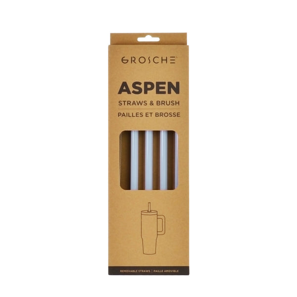 Grosche ASPEN Replacement Straws And Brush 40oz - 5 Pack