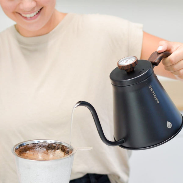 Grosche MARRAKESH Gooseneck Pour Over Stovetop Kettle - 34 Fl. Oz / 1000mL Black