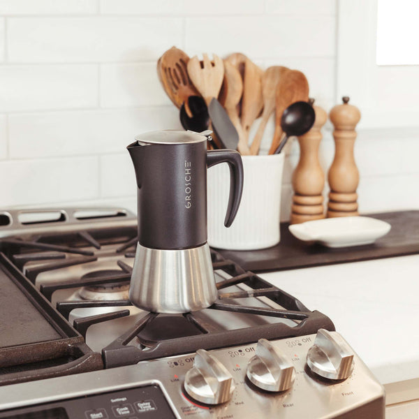 Grosche MILANO STEEL Stovetop Espresso Maker Moka Pot - 10 Cup