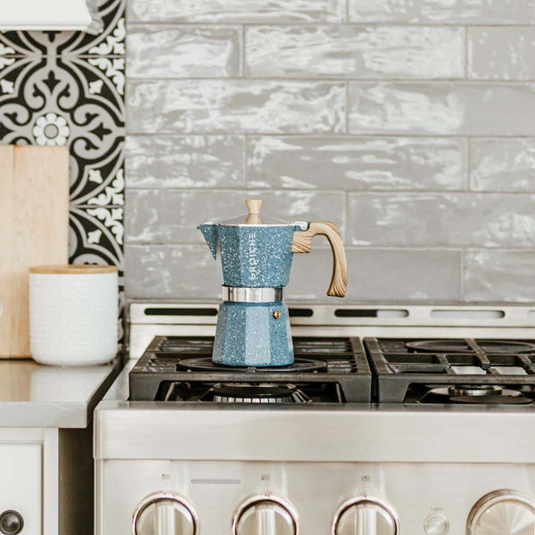 Grosche MILANO STONE Stovetop Espresso Maker Moka Pot - 6 Cup