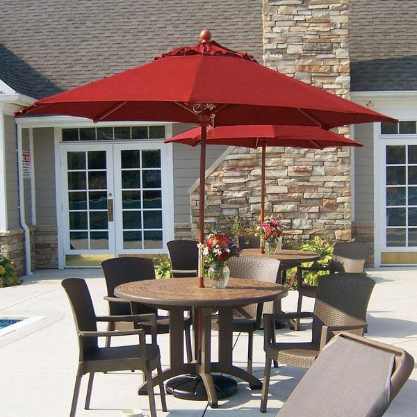 Grosfillex 7' Wooden Market Umbrella