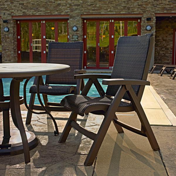 Grosfillex Java All-Weather Wicker Folding Chair