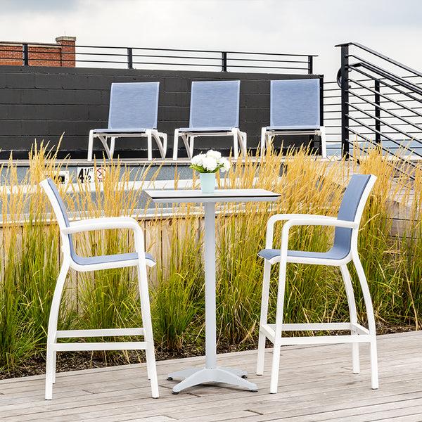 Grosfillex Sunset 28" Square Bar Height Table