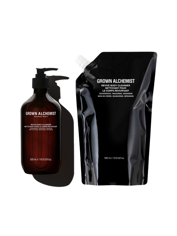 grown alchemist Revive Body Cleanser 1L Refill Pouch + Full Size Bundle