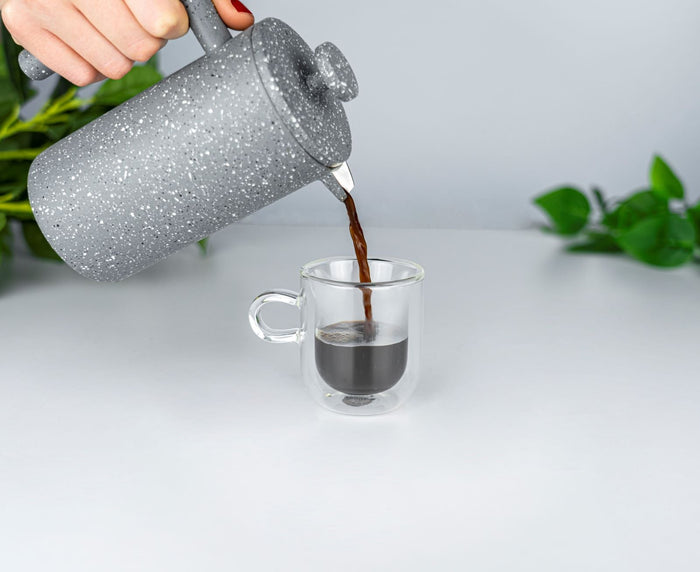 Grunwerg Café Olé 3 Cup Straight Sided Cafetiere Grey Granite