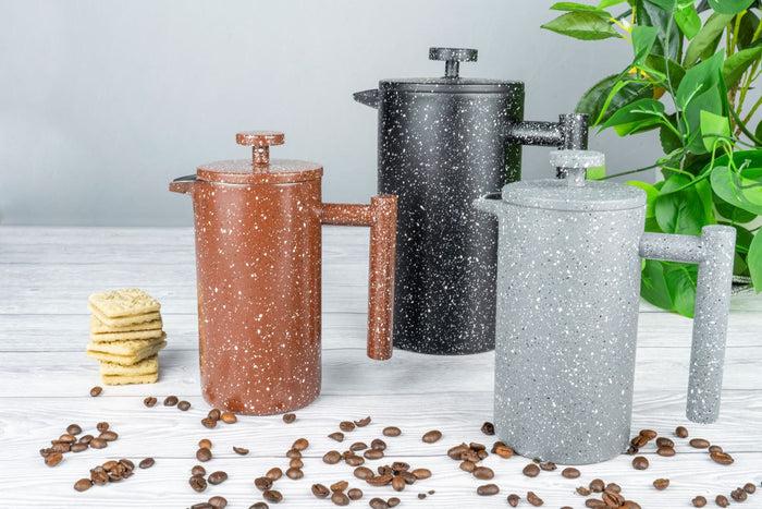 Grunwerg Café Olé 3 Cup Straight Sided Cafetiere Grey Granite