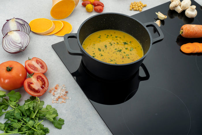 Grunwerg Commichef Cast Aluminium 20cm Round Casserole - Black