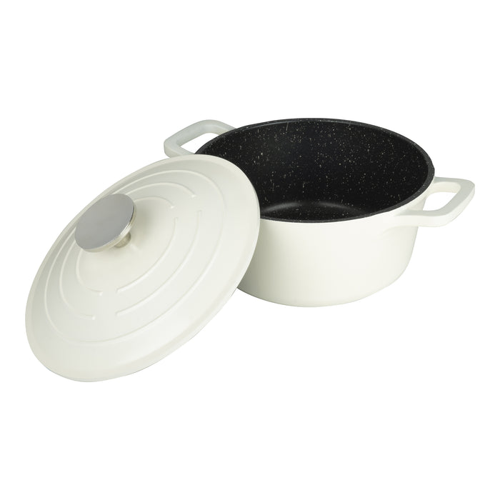 Grunwerg Commichef Cast Aluminium 20cm Round Casserole - Cream