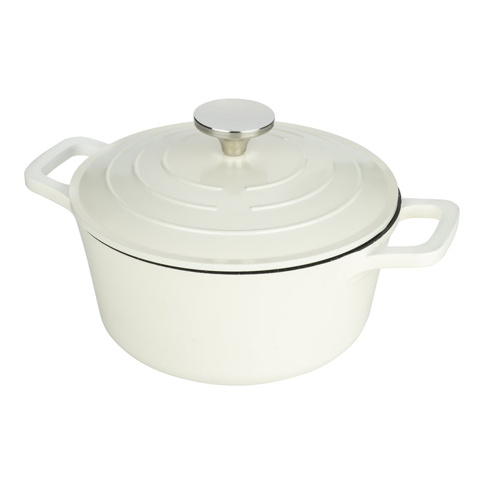 grunwerg Commichef Cast Aluminium 20cm Round Casserole - Cream
