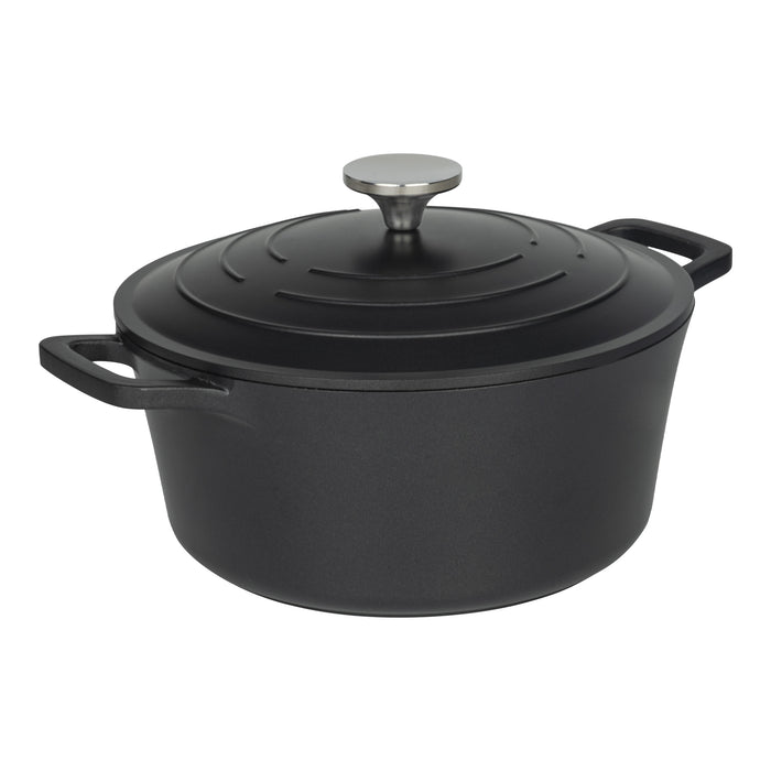 grunwerg Commichef Cast Aluminium 24cm Round Casserole - Black