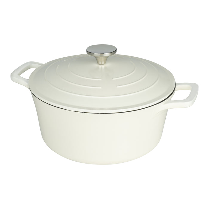 grunwerg Commichef Cast Aluminium 24cm Round Casserole - Cream