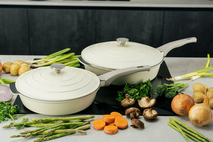 Grunwerg Commichef Cast Aluminium 28cm All-In-One-Pan - Cream