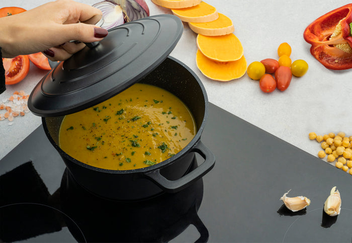 Grunwerg Commichef Cast Aluminium 28cm Round Casserole - Black