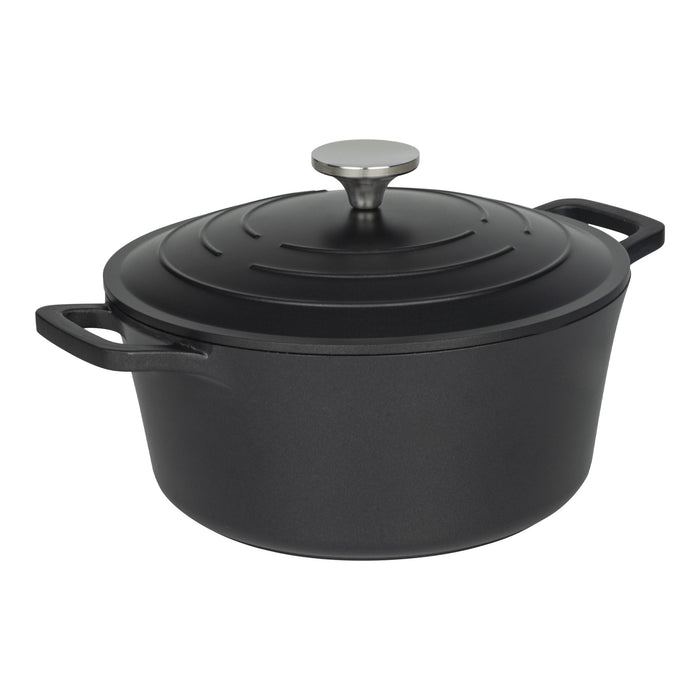 grunwerg Commichef Cast Aluminium 28cm Round Casserole - Black