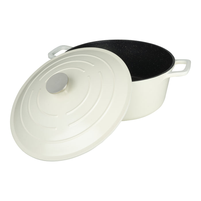 Grunwerg Commichef Cast Aluminium 28cm Round Casserole - Cream
