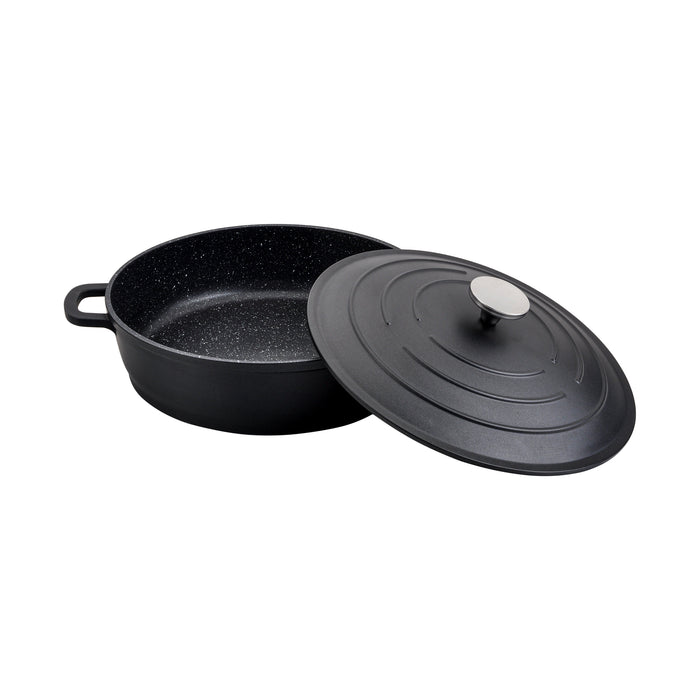 Grunwerg Commichef Cast Aluminium 28cm Shallow Casserole - Black