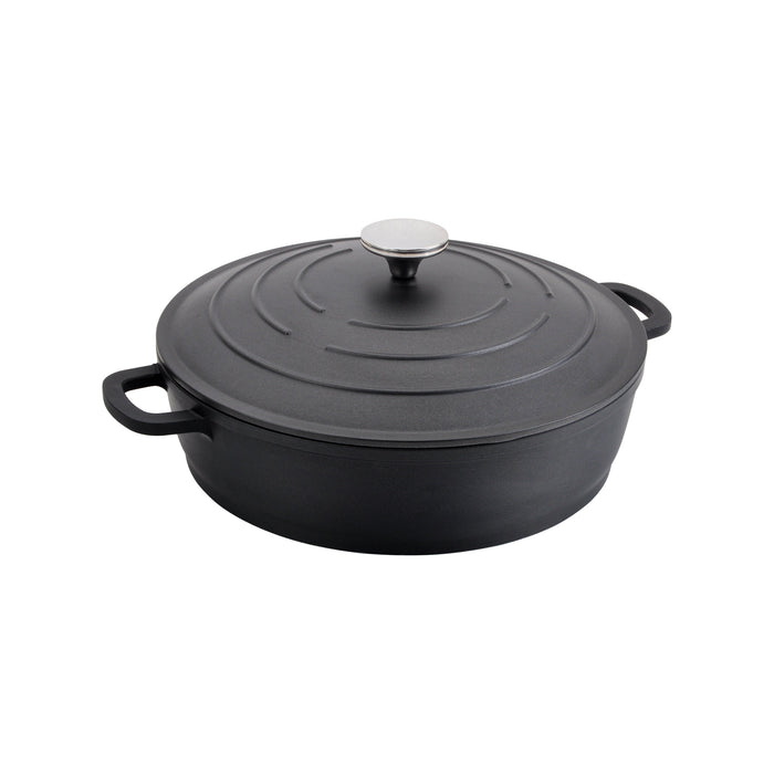 grunwerg Commichef Cast Aluminium 28cm Shallow Casserole - Black