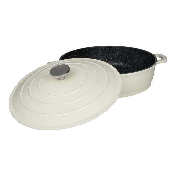 Grunwerg Commichef Cast Aluminium 28cm Shallow Casserole - Cream