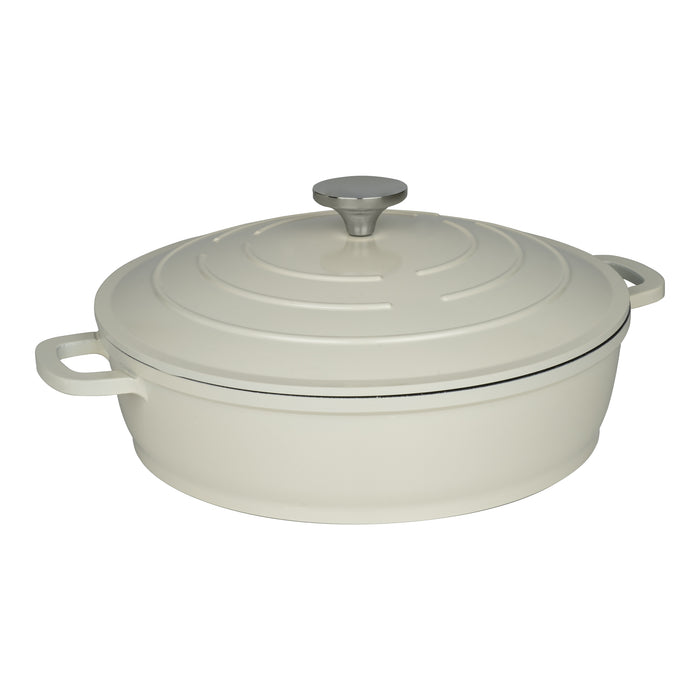 grunwerg Commichef Cast Aluminium 28cm Shallow Casserole - Cream