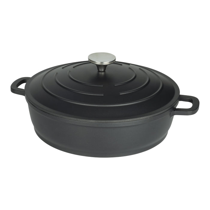 grunwerg Commichef Cast Aluminium 32cm Shallow Casserole - Black