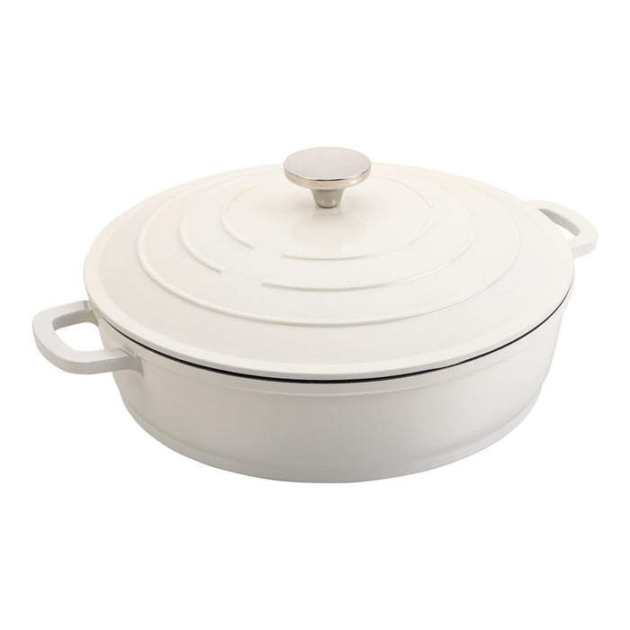 grunwerg Commichef Cast Aluminium 32cm Shallow Casserole - Cream