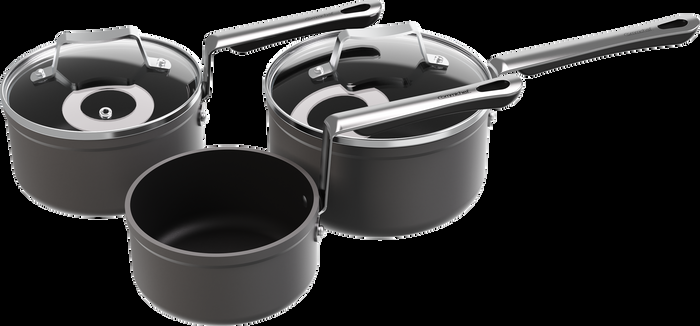 Grunwerg Commichef STACK Hard Annodised Aluminium 3 Piece Set