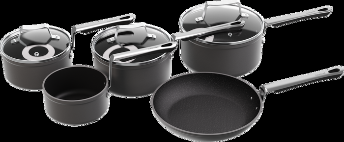 Grunwerg Commichef STACK Hard Annodised Aluminium 5 Piece Set
