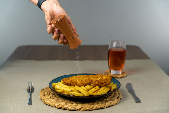 Grunwerg Gmill Clay Red Combination Pepper Mill & Salt Shaker