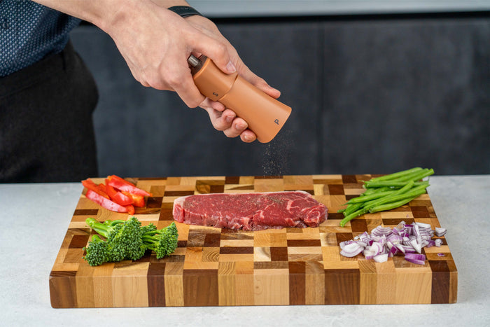 Grunwerg Gmill Clay Red Combination Pepper Mill & Salt Shaker