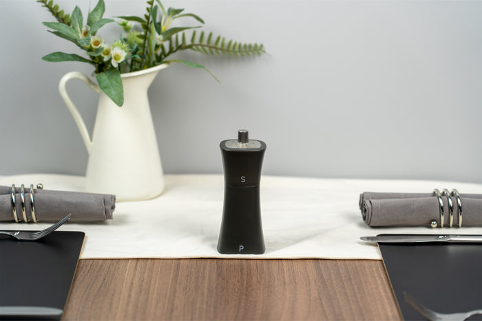 Grunwerg Gmill Matt Black Combination Pepper Mill & Salt Shaker