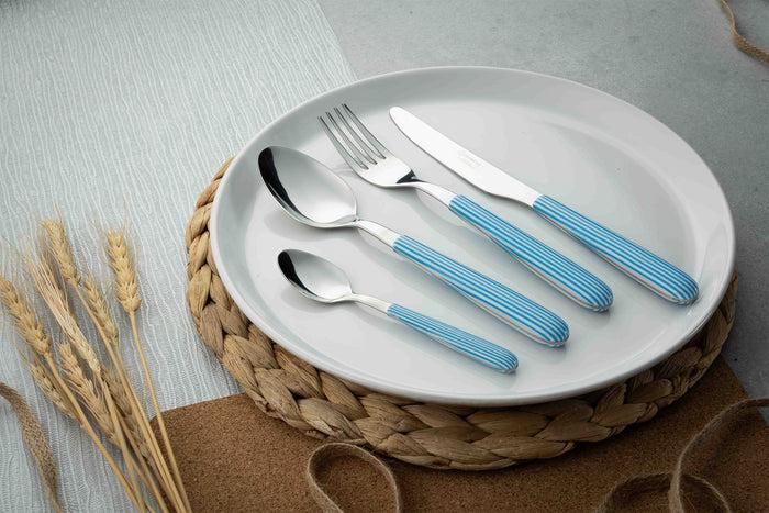 Grunwerg Greenworks 24 Piece Cutlery Set Seersucker Stripe