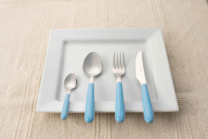 Grunwerg Greenworks 24 Piece Cutlery Set Seersucker Stripe