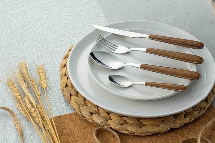 Grunwerg Greenworks 24 Piece Cutlery Set Wood Effect