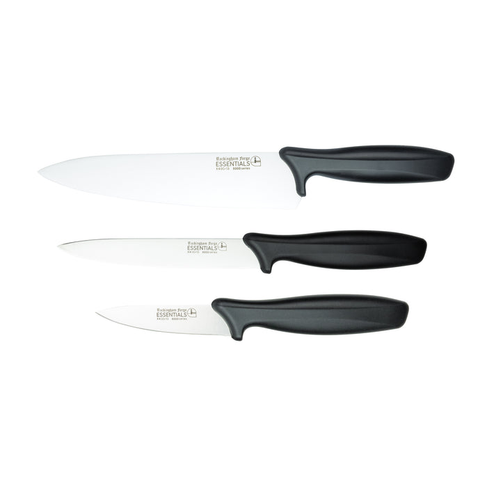 grunwerg 3 Piece Knife Set Black