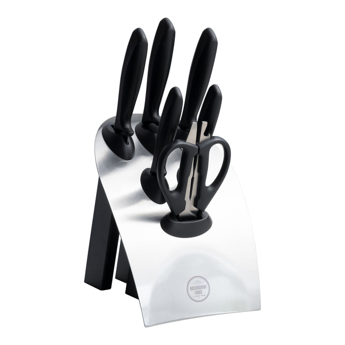 grunwerg 7 Piece Black Knife Block Set